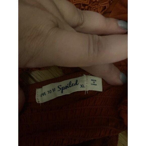 Love to be Spoiled women's rust short cropped casual tank top size XL - Picture 4 of 8